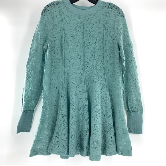 Free People Mint Eyelet Crotchet Dress Tunic - Picture 3 of 8